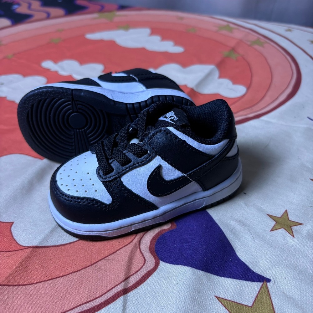 Nike Dunk Low Panda Black White Toddler Sneakers Kids Baby Size 4C Dunks